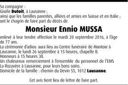 Monsieur Ennio MUSSA