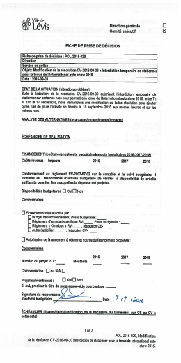 Document d`aide &agrave; la d&eacute;cision POL-2016-020