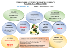 Petites sections maternelle