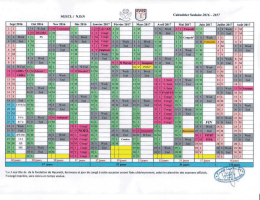 Calendrier de l`année scolaire 2016-17