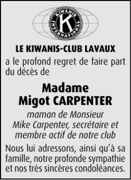 Madame Migot CARPENTER