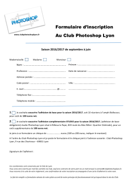 Formulaire d`inscription Au Club Photoshop Lyon