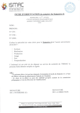 fiche d`orientation s3.