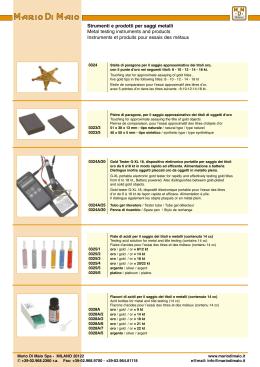 Strumenti e prodotti per saggi metalli Metal testing