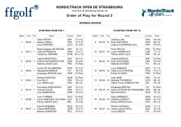 NORDICTRACK OPEN DE STRASBOURG Order of Play for Round 2