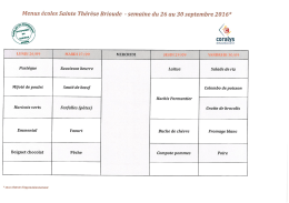 Menu de la Semaine Prochaine - Bienvenue &agrave; l`&eacute;cole Sainte Th&eacute;r&egrave;se