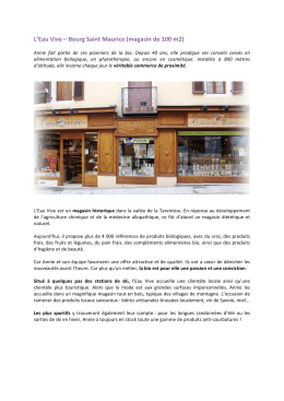 L`Eau Vive – Bourg Saint Maurice (magasin de 100 m2)