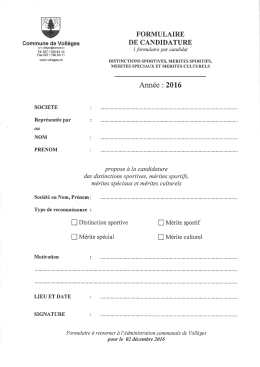 Page 1 FORMULAIRE Commune de Vollëges DECANDIDATURE