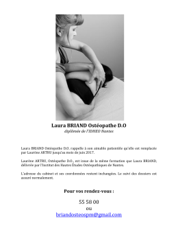 Laura BRIAND Ostéopathe DO 55 58 00 ou