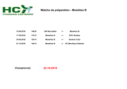 Matchs de préparation - Moskitos B 22.10.2016