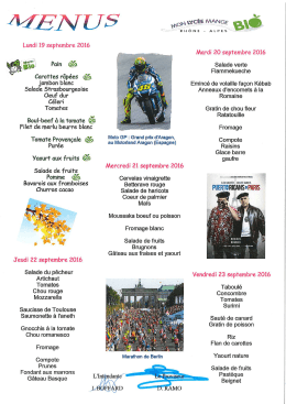 Menu de la semaine