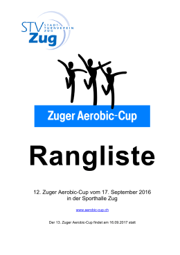 12. Zuger Aerobic-Cup vom 17. September 2016