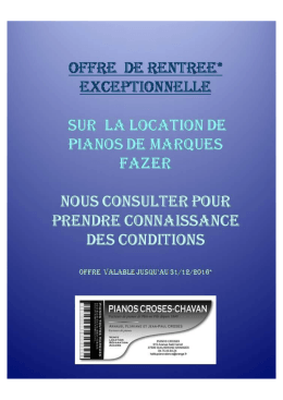 Page 1 OFFRE DE RENTREE” EXCEPTIONNELLE OCA I ON DE