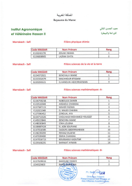 lien liste d`attente - Institut Agronomique et Vétérinaire Hassan II