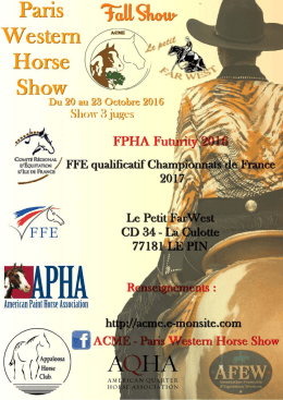 Concours Western Les Acacias au Pin (77) : à vos agendas