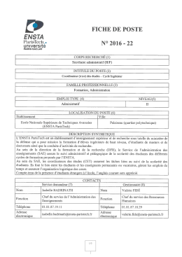 Coordinateur(trice) des &eacute;tudes - cycle ing&eacute;nieur