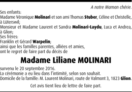 Madame Liliane MOLINARI