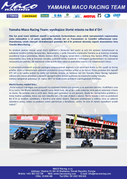 Yamaha Maco Racing Team: vynikajúce štvrté miesto na Bol d´Or!