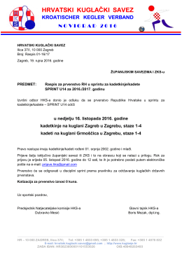 Raspis U14 - Hrvatski kuglački savez