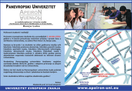 Saznajte više - Panevropski univerzitet Apeiron
