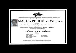 MARIJA PETRIĆ rođ. Vrhovec