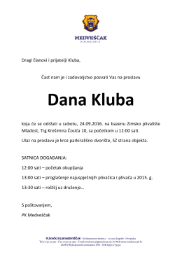 Dana Kluba - PK Medveščak