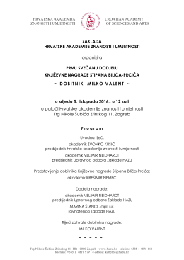 Program - Hrvatska akademija znanosti i umjetnosti