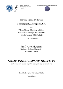 SOME PROBLEMS OF IDENTITY