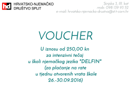 Voucher za večernji intenzivni tečaj