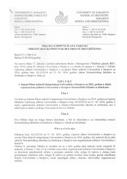 ODLUKA_o dopuni Plana nabavki Pregovarački postupak bez