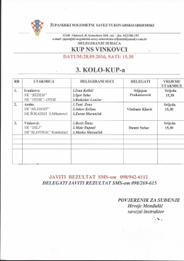 kup ns vinkovci 3.kolo - Županijski nogometni savez Vukoavar