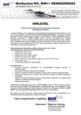 ISO &eacute;s AQAP audit felk&eacute;sz&iacute;t&eacute;s