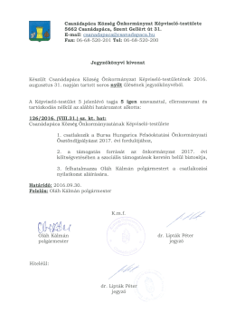 Csatlakozási nyilatkozat - Csanádapáca Község honlapja