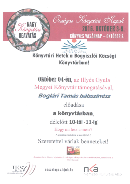 Page 1 mi Y és ryk na *A. T. YTI Į Tyr. YVT ĹR Könyvtári Hetek a
