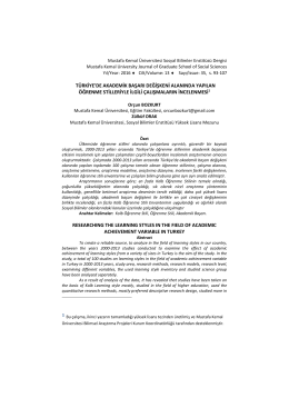 Bu PDF dosyasını indir - Mustafa Kemal Üniversitesi Sosyal Bilimler