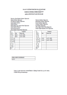 Page 1 2016-2017 EĞİTİM ÖĞRETİM YILIGÜZDÖNEMİ