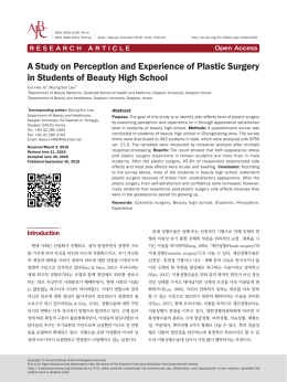 A Study on Perception and Experience of Plastic Surgery in