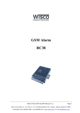 RC38 GSM ALARM Manual V1.2