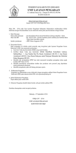 unit layanan pengadaan - LPSE Kabupaten Sidoarjo