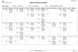 berth schedule report