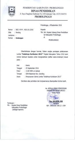 Page 1 PEMERINTAH KABUPATEN PROBOLINGGO DINAS