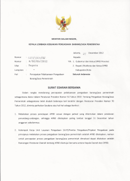 Surat Edaran Bersama Mendagri dan Kepala LKPP tentang
