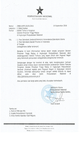 Page 1 NOnl()r Lampiran : Perihal Yth. Tembutan: PERPusTAKAAN