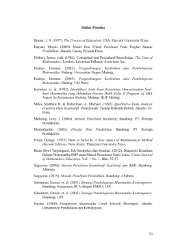 70 Daftar Pustaka Bruner, JS (1977). The Process of Education. USA