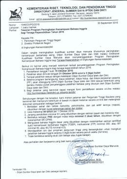 Surat Tawaran Program Kemampuan Bahasa Inggris bagi Tenaga