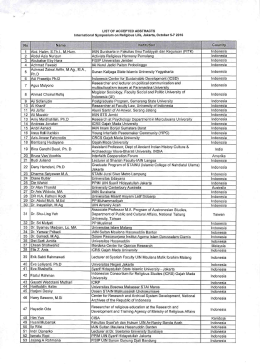 Page 1 LIST OF ACCEPTED ABSTRACTS International Symposium