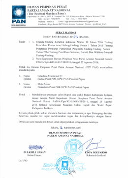 Surat Mandat Kab Tolikara (Update, 22 Sept 2016)