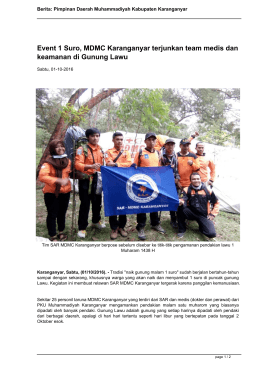 Berita 7652_Event 1 Suro, MDMC Karanganyar terjunkan team