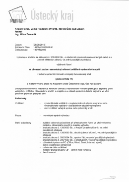 Výběrové řízení - samostatný referent oddělení správních činností