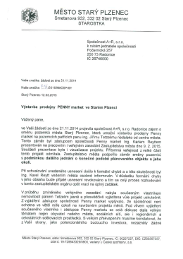 Dopis jednateli A+R - Referendum Starý Plzenec